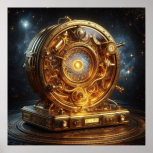 Póster Steampunk, Time Machine, Time/Space/Continuum 002X
