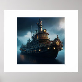 Póster Steampunk Tug Bote
