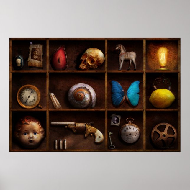 Póster Steampunk - Una caja de curiosidades (Frente)