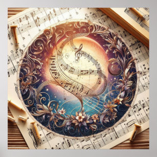 Póster Steampunk / Viaje de tiempo, a través de la música