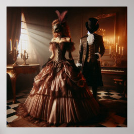 Póster Steampunk Victorian Fantasy Art Masquerade 