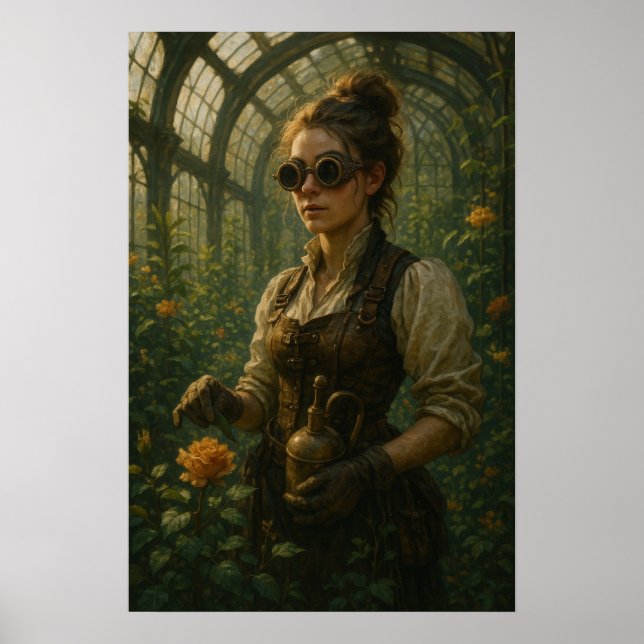 Póster Steampunk Victorian Gardener Art (Frente)