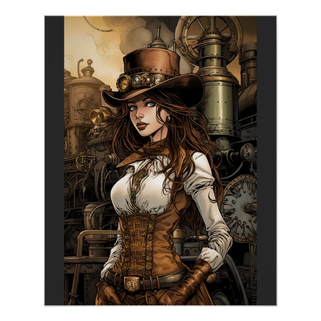 Póster Steampunk Woman (Anverso)