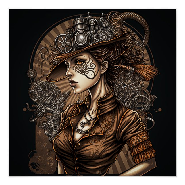 Póster Steampunk Woman (Anverso)