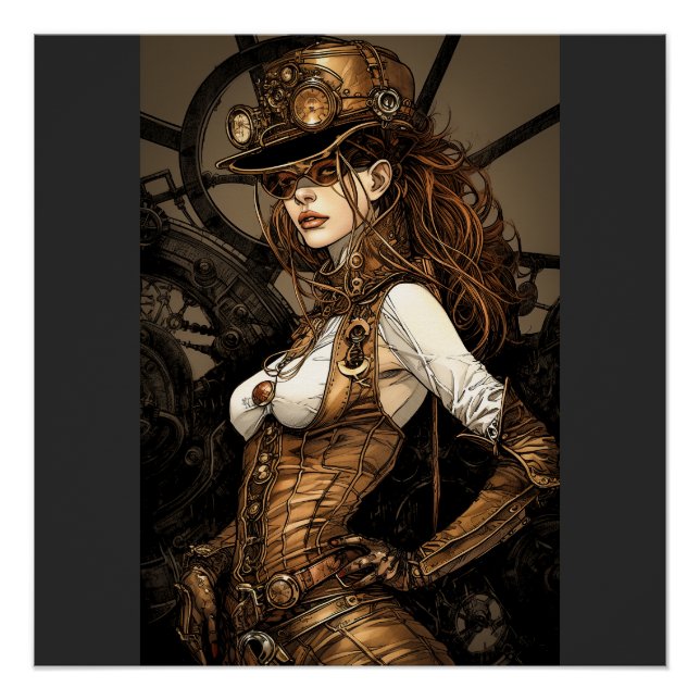 Póster Steampunk Woman (Anverso)