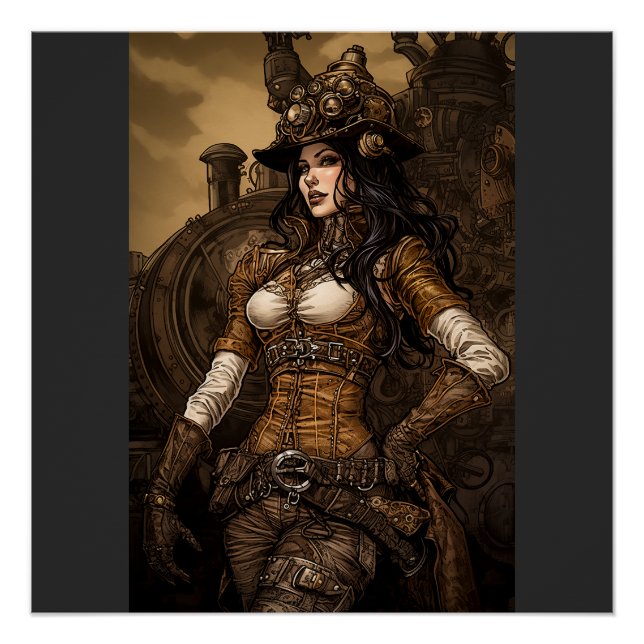 Póster Steampunk Woman (Anverso)