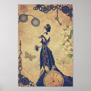 Póster Steampunk Woman cool poster