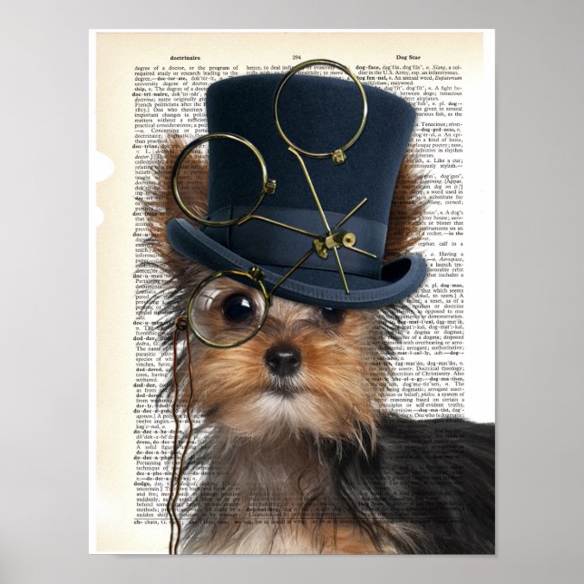 Póster Steampunk Yorkie en la página de Dictionary (Frente)