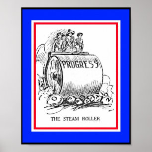 Póster Steamroller del sufragio del progreso de las