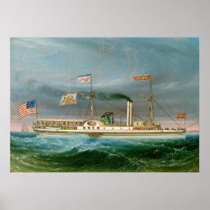 Póster Steamship "Erie" - Poster Bella Artes estadouniden