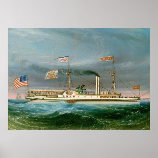 Póster Steamship "Erie" - Poster Bella Artes estadouniden (Frente)