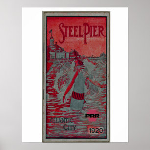 Póster Steel Pier vía Pennsylvania Railroad Poster