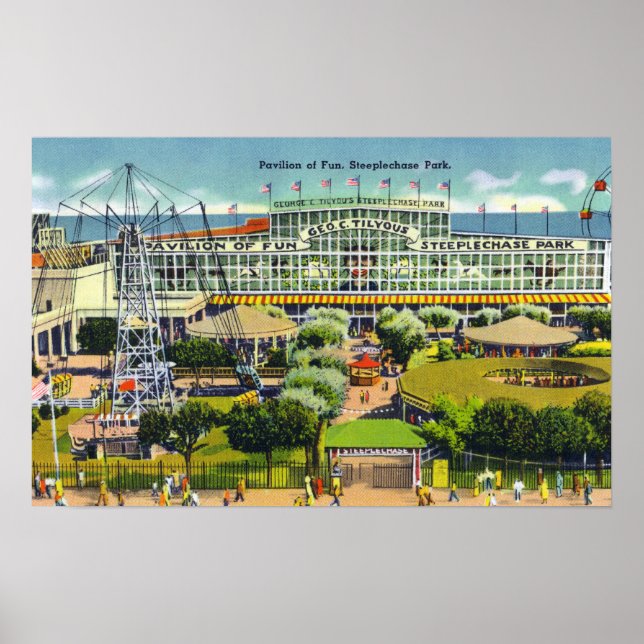 Póster Steeplechase Park View of Pavilion of Fun (Frente)