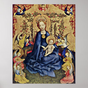 Póster Stefan Lochner - Rosenhagmadonna