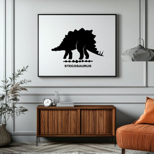 Póster Stegosaurus Dinosaur Silhouette