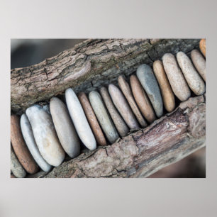 Póster Stein und Holz (diagonal)