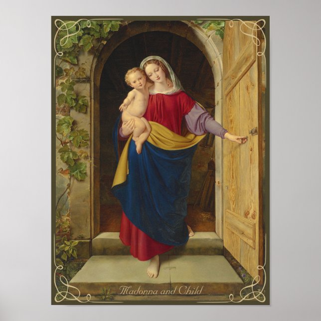 Póster Steinbrück Madonna en la puerta del taller 1833 (Frente)