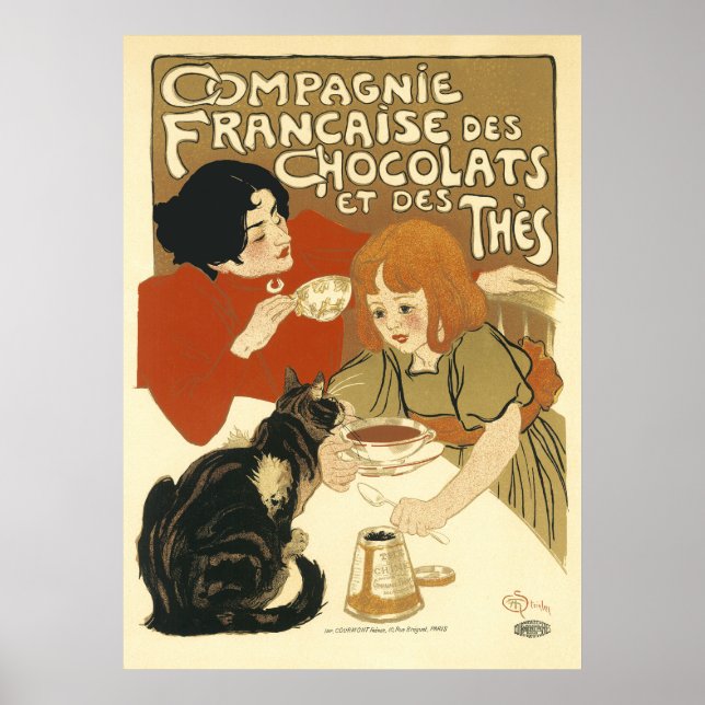 Póster Steinlen - Compagnie Francaise des Chocolats (Frente)