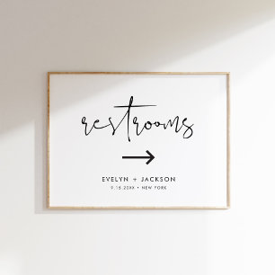 Póster STELLA Boda Restroom This Way Arrow