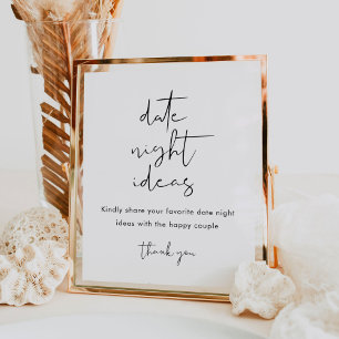 Póster STELLA Date Night Ideas Rótulo Bridal Shower