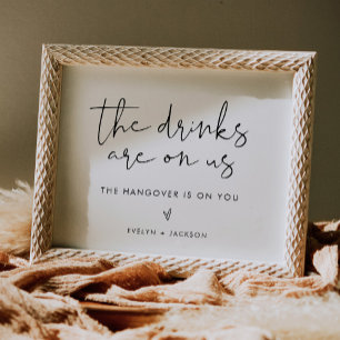 Póster STELLA Funny Open Bar Rótulo, Bebidas En Nosotros