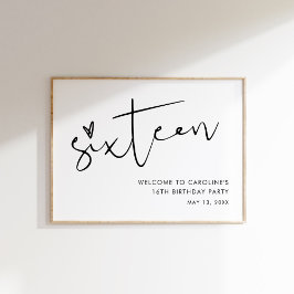 Póster STELLA Sweet 16 Birthday Welcome Sign Poster