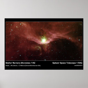 Póster Stellar Nursery Sharpless 140 - Telescopio Spitzer