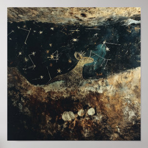 Póster Stellar Stag: Imágenes celestes en cascos de tierr