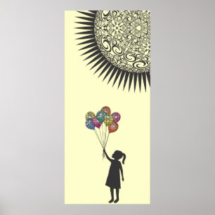Póster StellaRoot Soñando globos Chicas bajo el sol