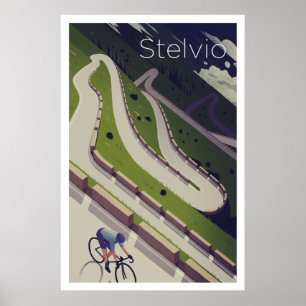 Póster Stelvio - Cycling Poster
