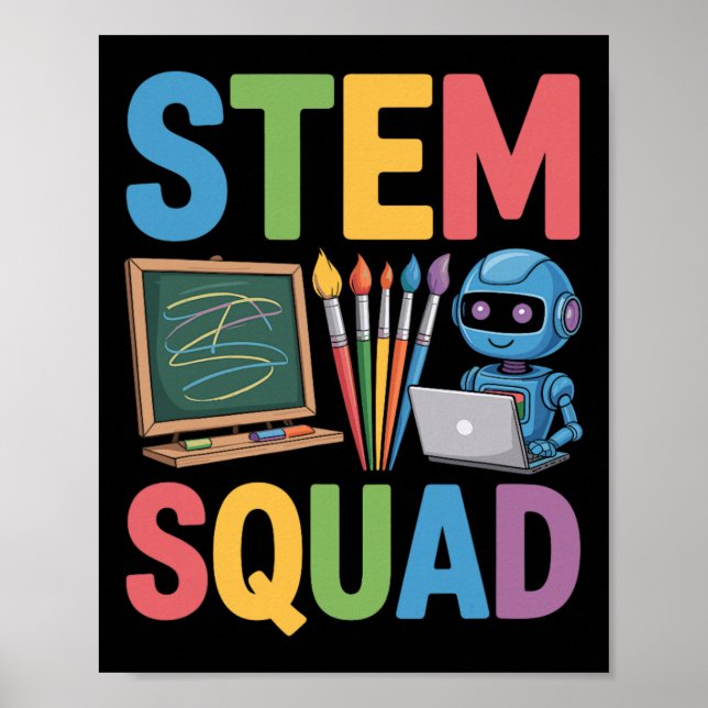 Póster Stem Squad, Science Teacher Math Teaching Team  (Frente)
