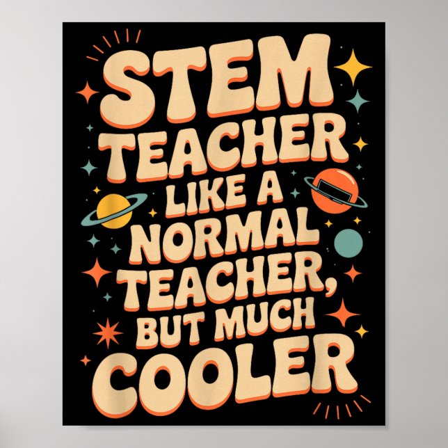Póster Stem Teacher Definition Funny Science Math Tech Te (Frente)