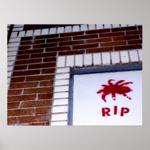 Póster stencil de araña r.i.p.