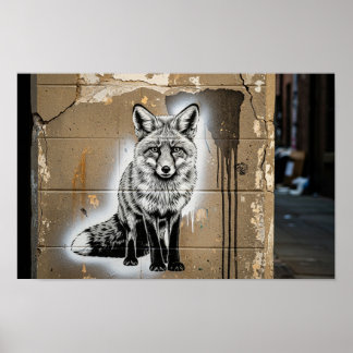 Póster Stencil de Urban Fox