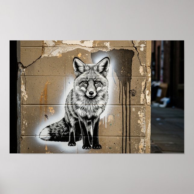 Póster Stencil de Urban Fox (Frente)