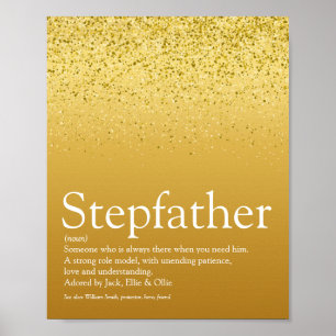 Póster Stepfather, Stepdad Definition Gold Purpurina