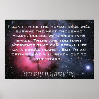 Póster Stephen Hawking cita al poster espacial