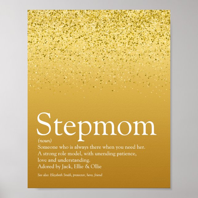 Póster Stepmom, Purpurina de oro de definición de madrast (Frente)