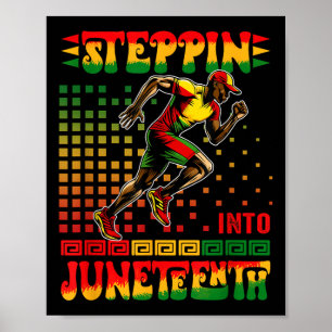 Póster Steppin En Junio Orgulloso Afro hombre corriendo
