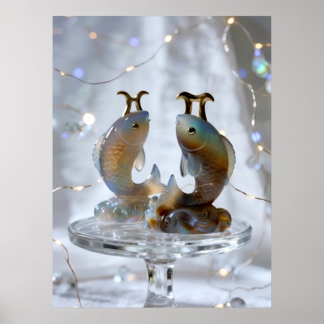 Póster Sternzeichen Fische Glasskulpturen (Frente)