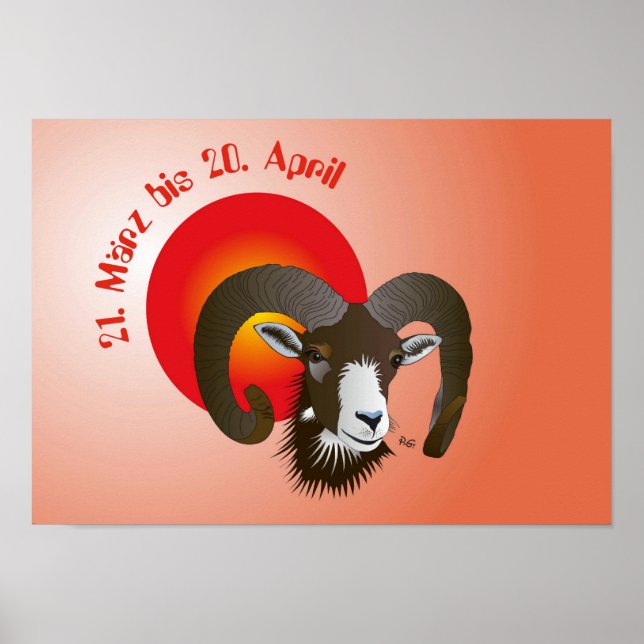 Póster Sternzeichen - Poster de widder (Frente)