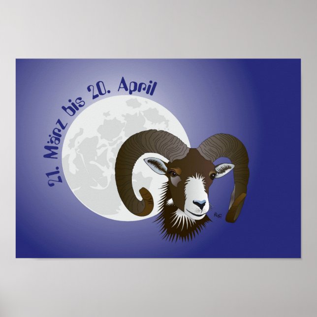 Póster Sternzeichen - Poster de widder (Frente)