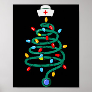 Póster Stethoscope: enfermera Médico inscrita en árbol de