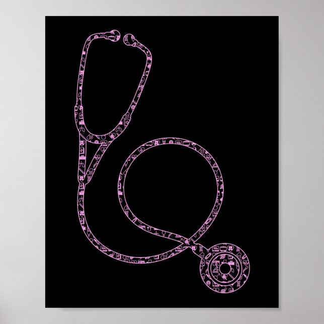 Póster Stethoscope Médica de enfermería (Frente)