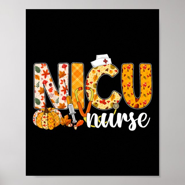 Póster Stethoscope Nicu Enfermera Fall Yall El otoño sale (Frente)