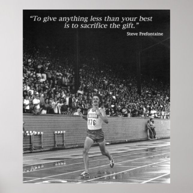 Póster Steve Prefontaine Running Citas (Frente)