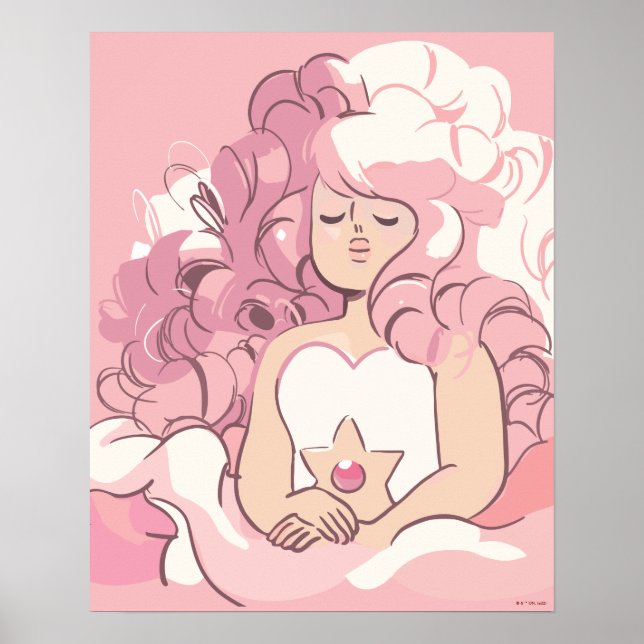 Póster Steven Universe | Rosa de Ilustracion de cuarzo (Frente)
