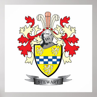 Póster Stewart Family Crest Coat of Arms