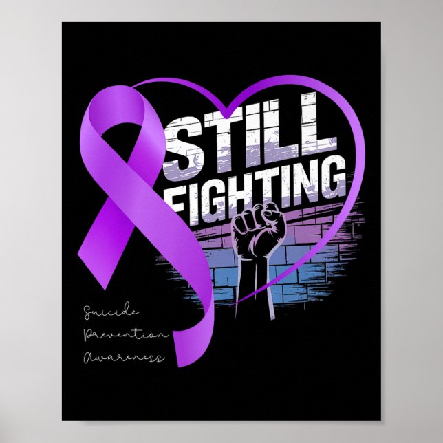 Póster Still Fighting Suicide Prevention Awareness Purple (Frente)