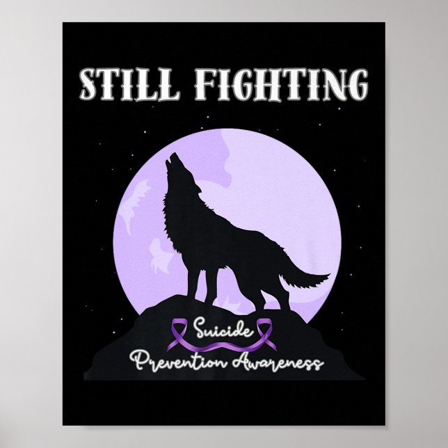 Póster Still Fighting Suicide Prevention Awareness Wolf P (Frente)